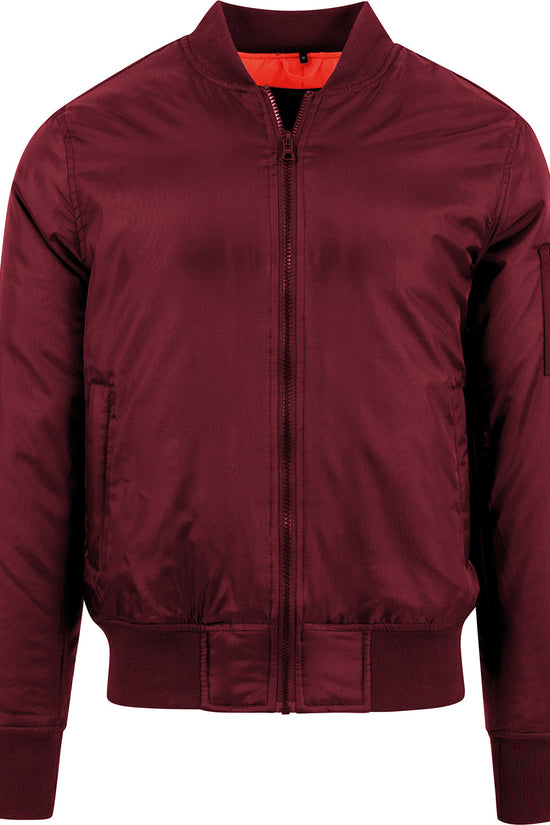 Classic Bomber Jacket with Orange Lining and FullZip
