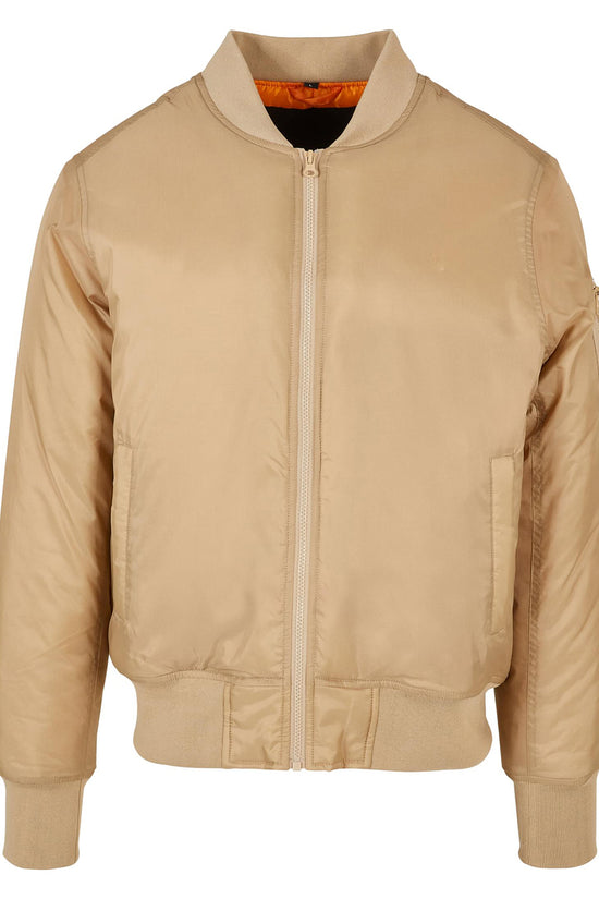 Classic Bomber Jacket with Orange Lining and FullZip