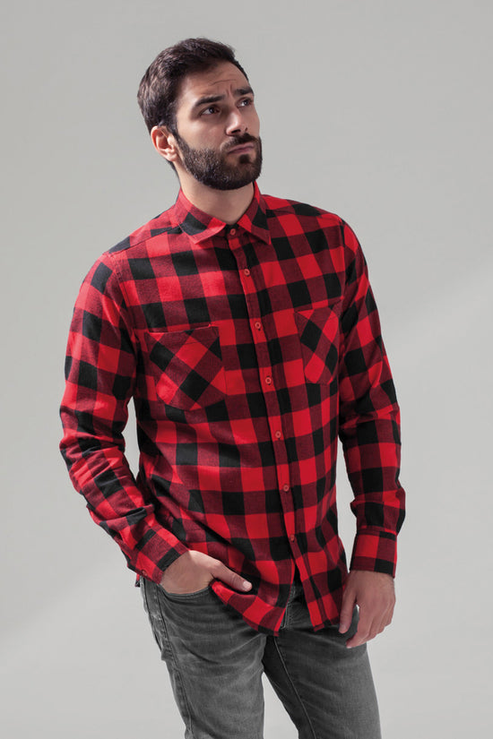 Mens Checked Flannel Shirt with Breast Pockets