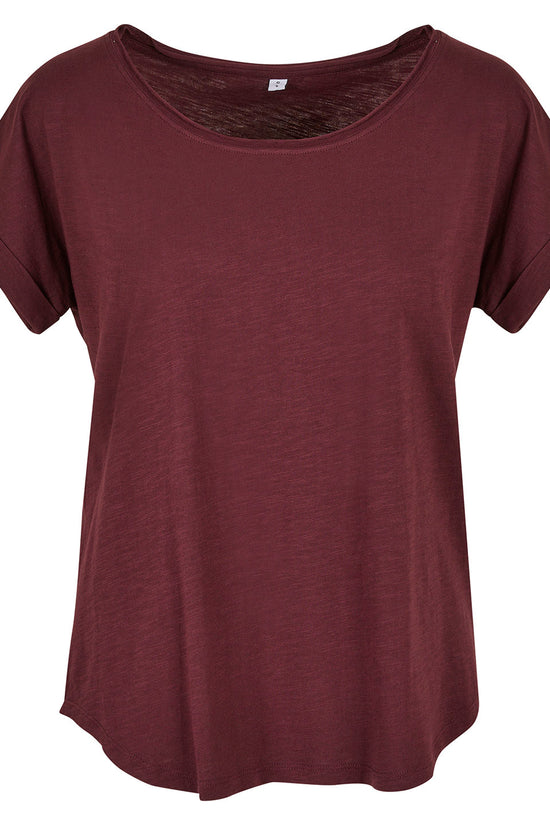Womens Long Slub Tee Plus Size Cotton TShirt