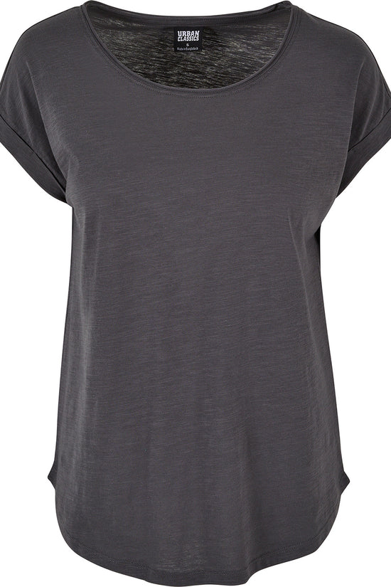 Womens Long Slub Tee Plus Size Cotton TShirt