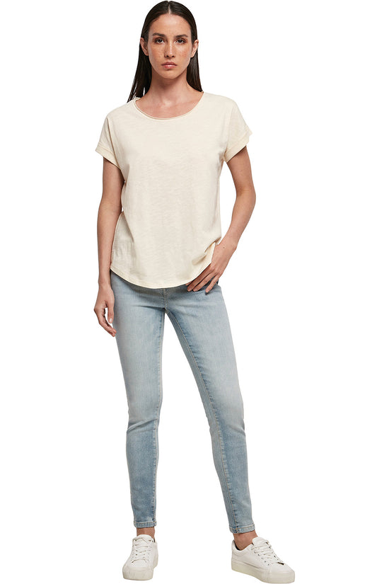 Womens Long Slub Tee Plus Size Cotton TShirt