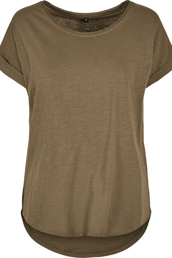 Womens Long Slub Tee Plus Size Cotton TShirt