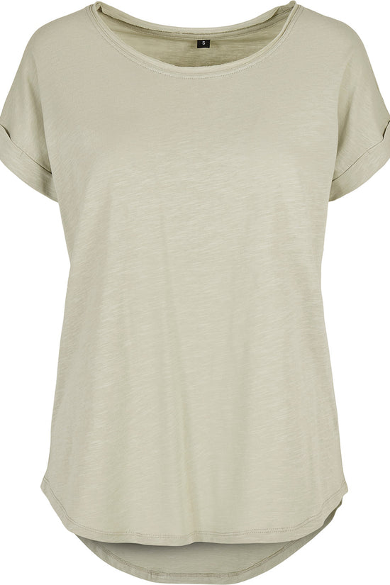 Womens Long Slub Tee Plus Size Cotton TShirt
