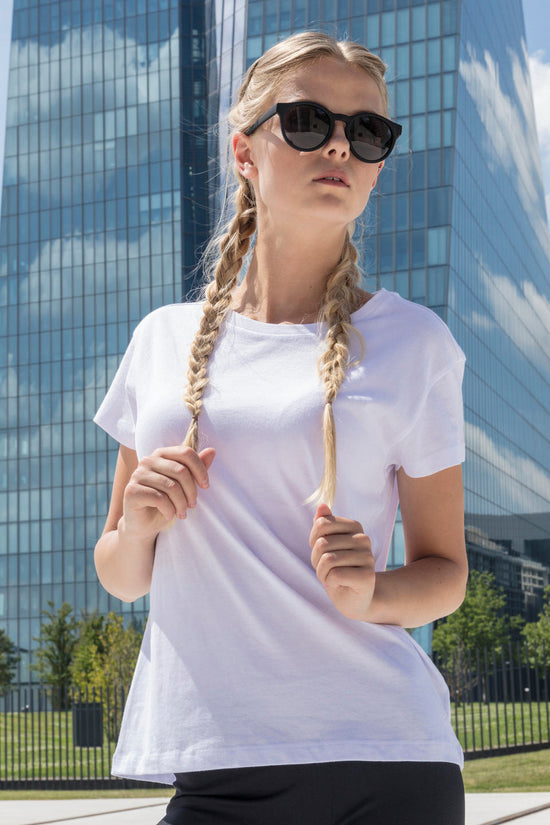 Relaxed Fit Womens Box Tee TShirts Lightweight Jersey Fabric