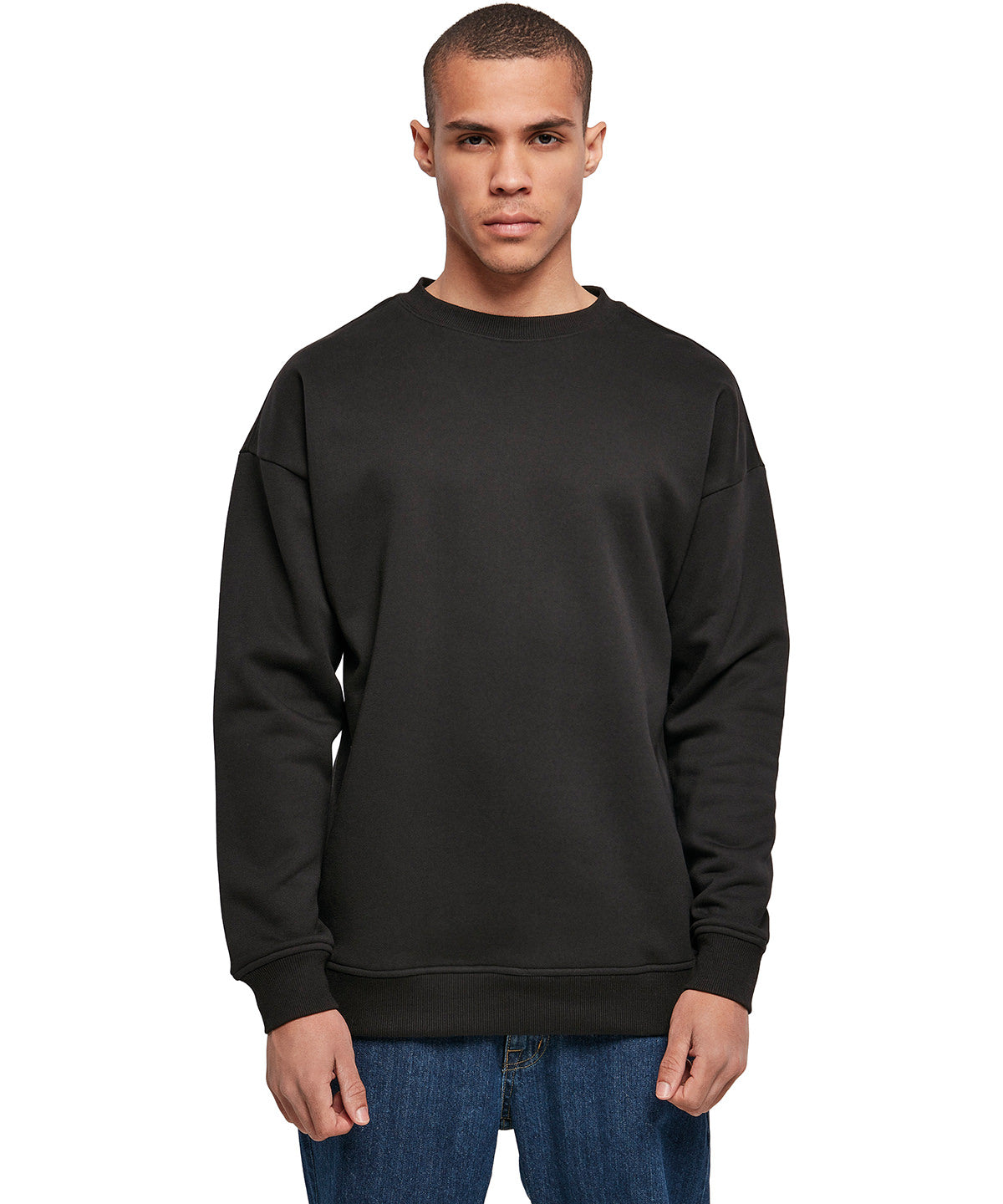 Mens Crew Neck Sweatshirt with Regular Fit and Brushed Fleece Fabric