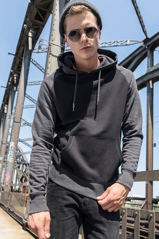 Sporty TwoTone Raglan Hoodie for Men