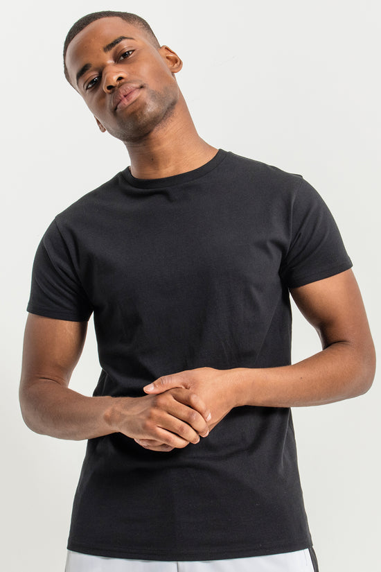 Mens Basic Monochrome TShirt with Crew Neck