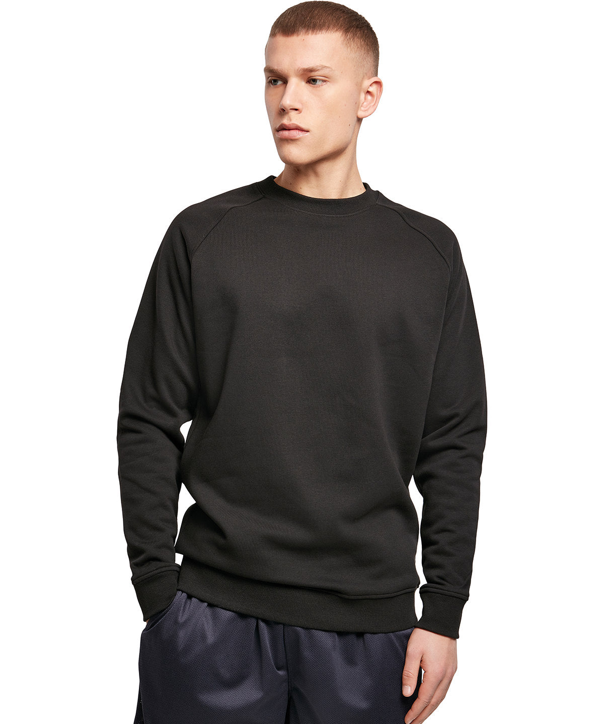 Mens Raglan Crew Neck Sweatshirt Plus Size Options