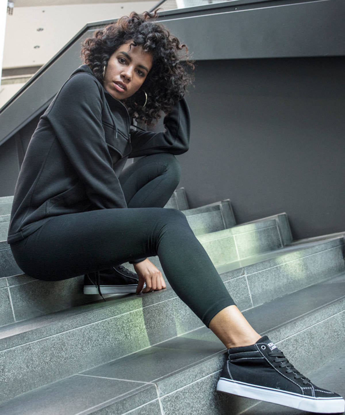 Classic Black CottonSpandex Blend Leggings for Women
