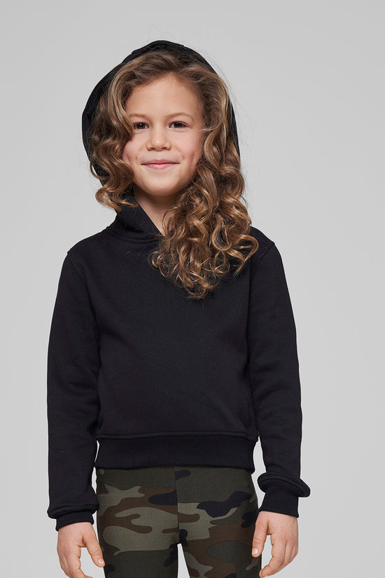 Girls Cropped Sweat Hoodie with Trendy Design