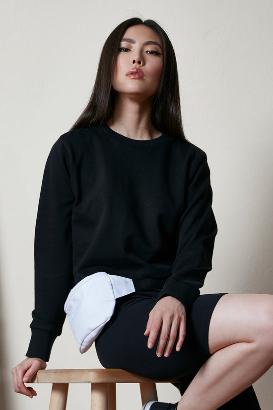 Urban Style Womens Cropped Crew Sweatshirt 100 Cotton