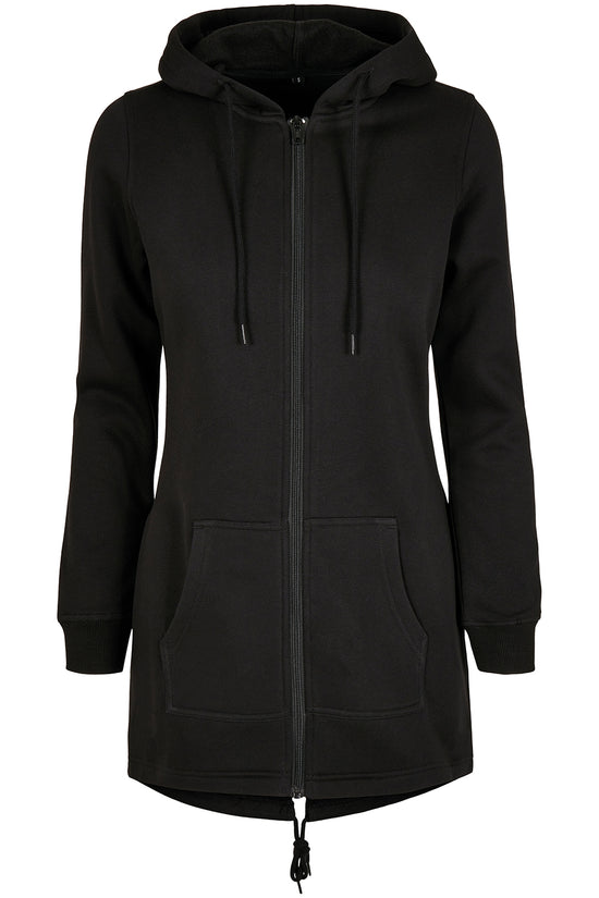 Womens Sweat Parka Jacket with Adjustable Hood and Kangaroo Pocket