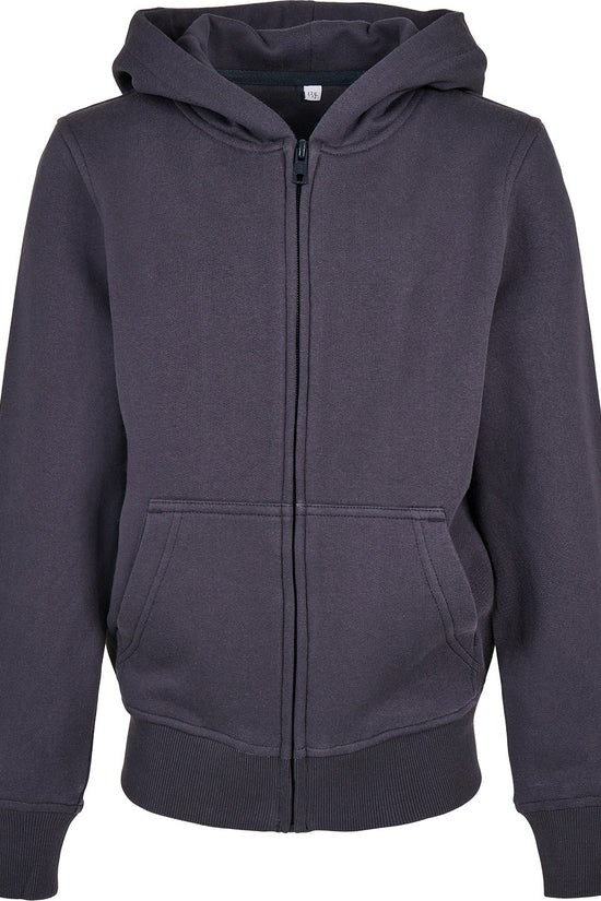 Certified Organic Kids Zip Hoodie with Kangaroo Pocket