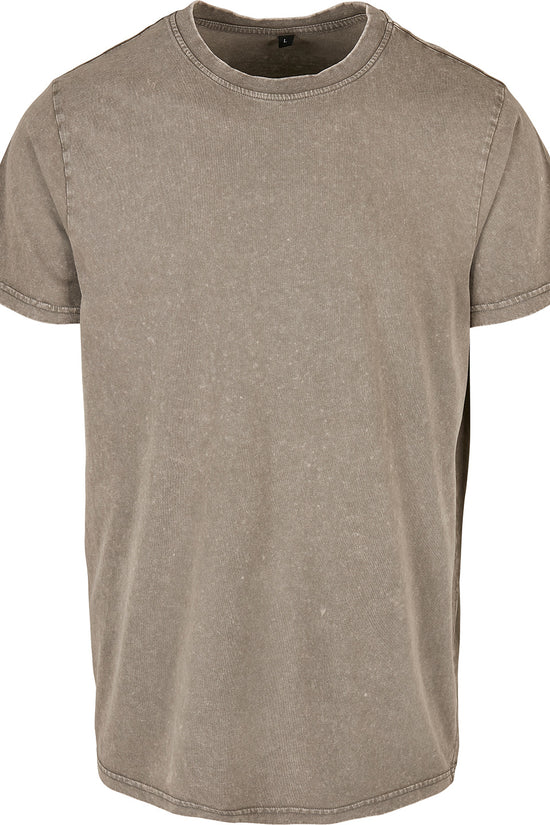 Urban Style Acid Washed Round Neck Tee for Men
