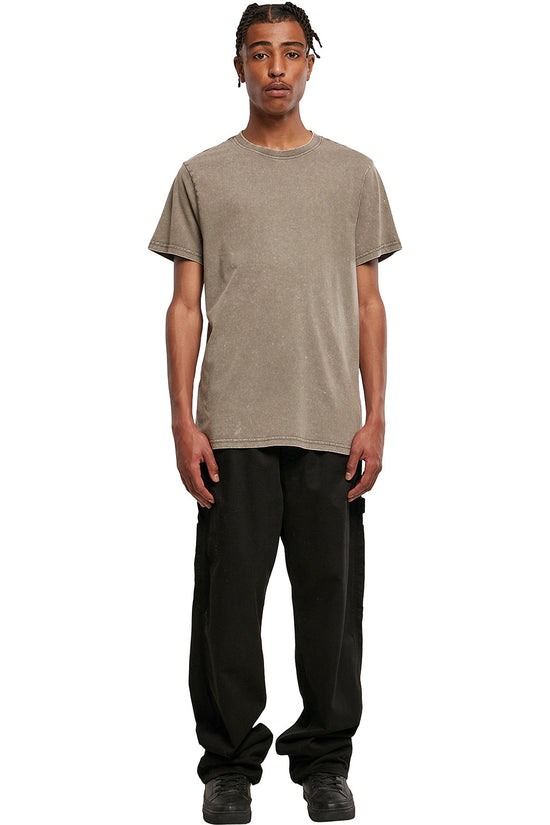 Urban Style Acid Washed Round Neck Tee for Men