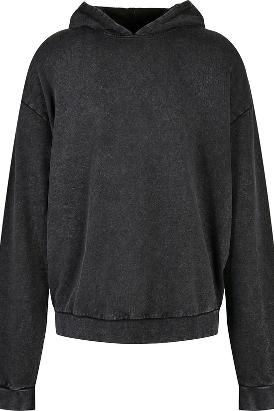 Mens Acid Washed Oversize Cotton Hoodie with Kangaroo Pocket
