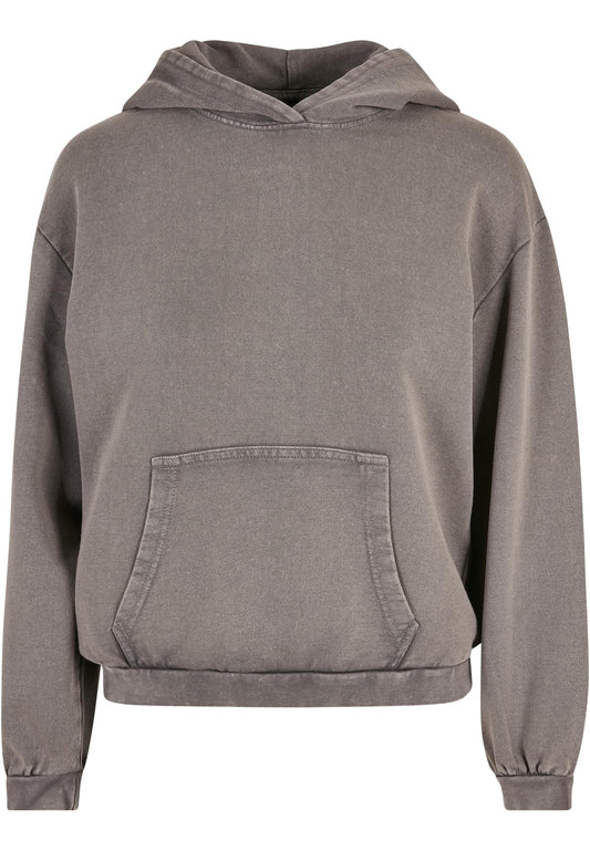 Womens Acid Washed Oversized Hoodie with Kangaroo Pocket