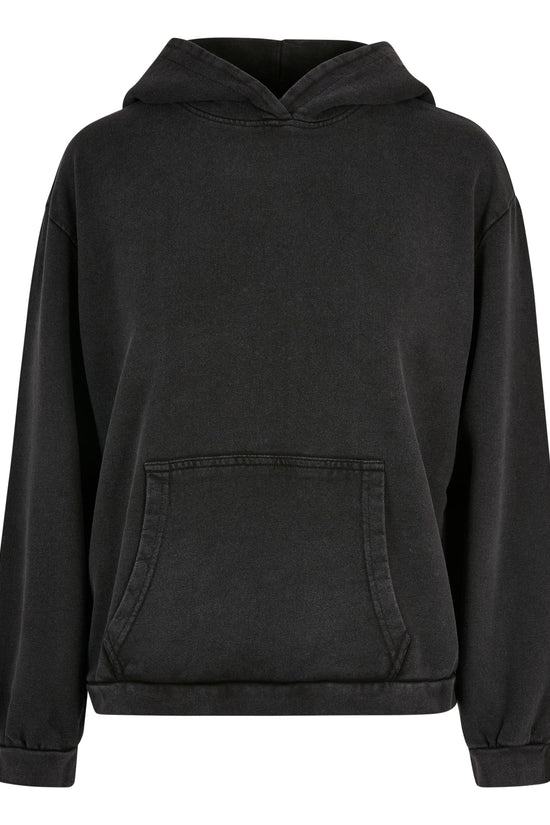Womens Acid Washed Oversized Hoodie with Kangaroo Pocket