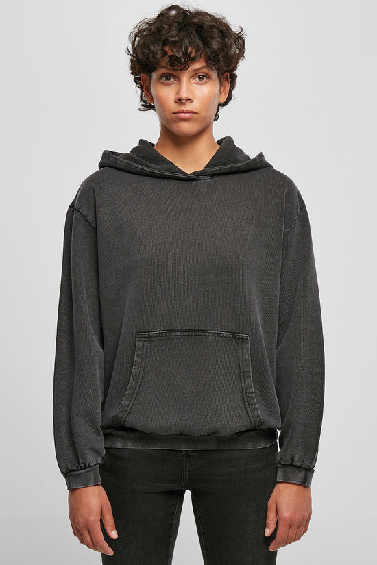 Womens Acid Washed Oversized Hoodie with Kangaroo Pocket