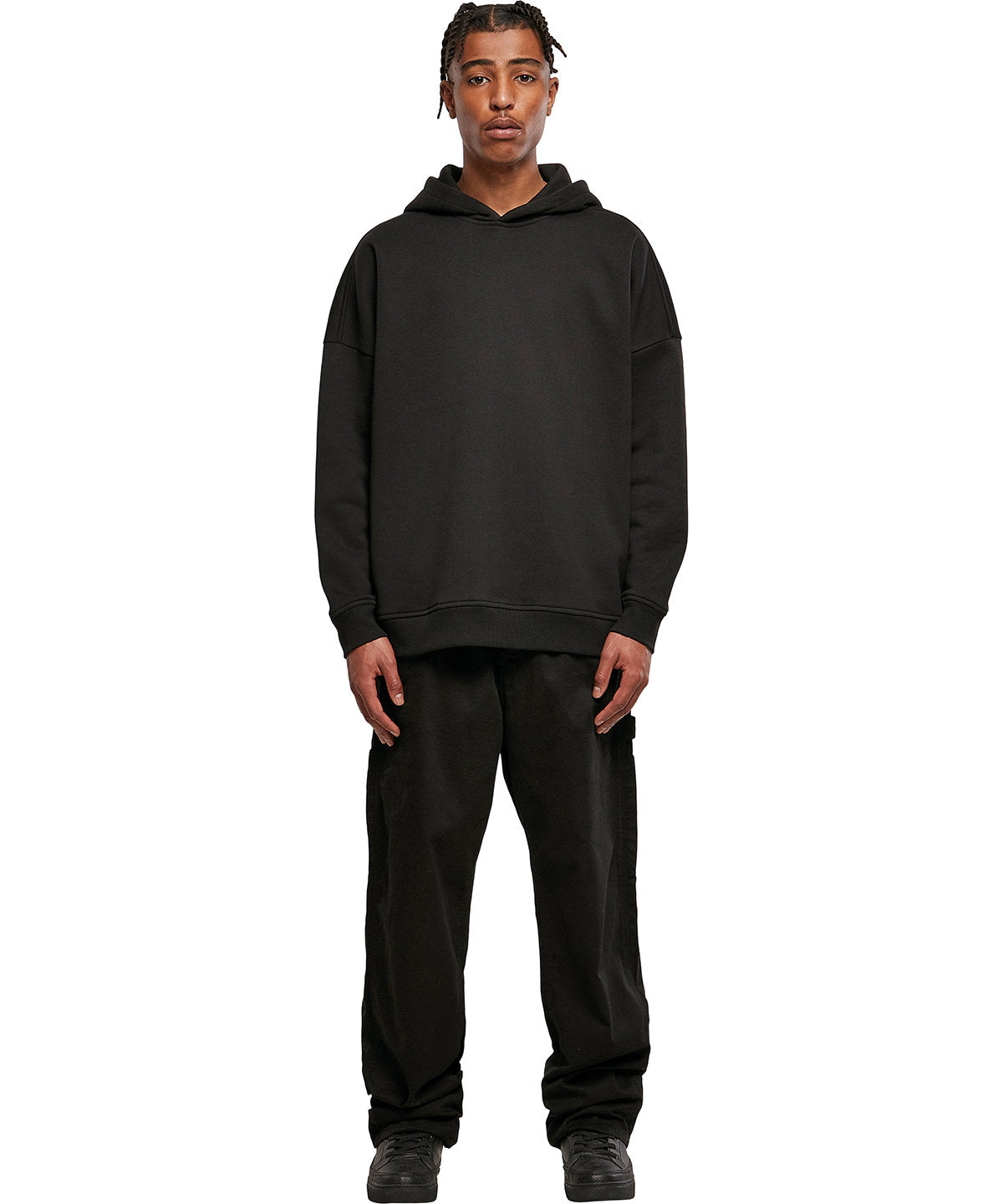 Mens Oversized Hoodie with Cuton Sleeves CottonPolyester Blend