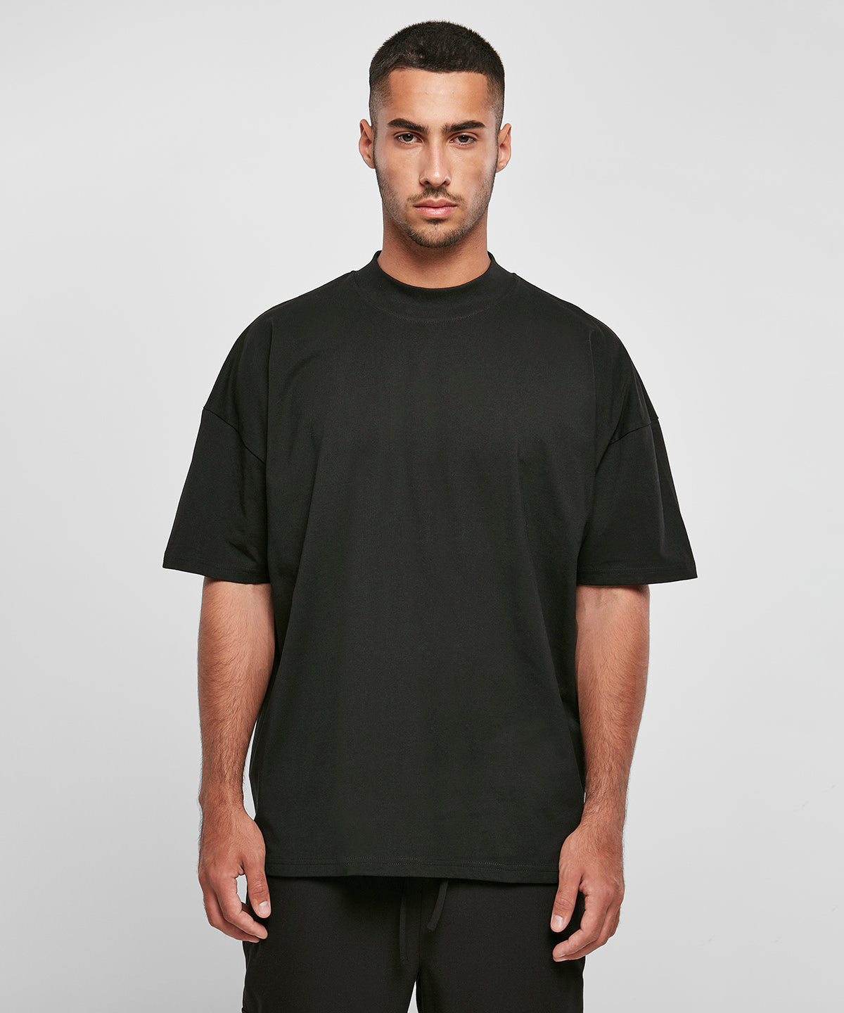 Mens Oversized High Neck Tee Shirt Plus Size Male TShirt
