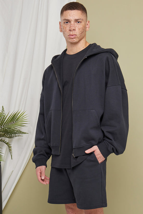 90s Oversized Zip Hoodie for Men