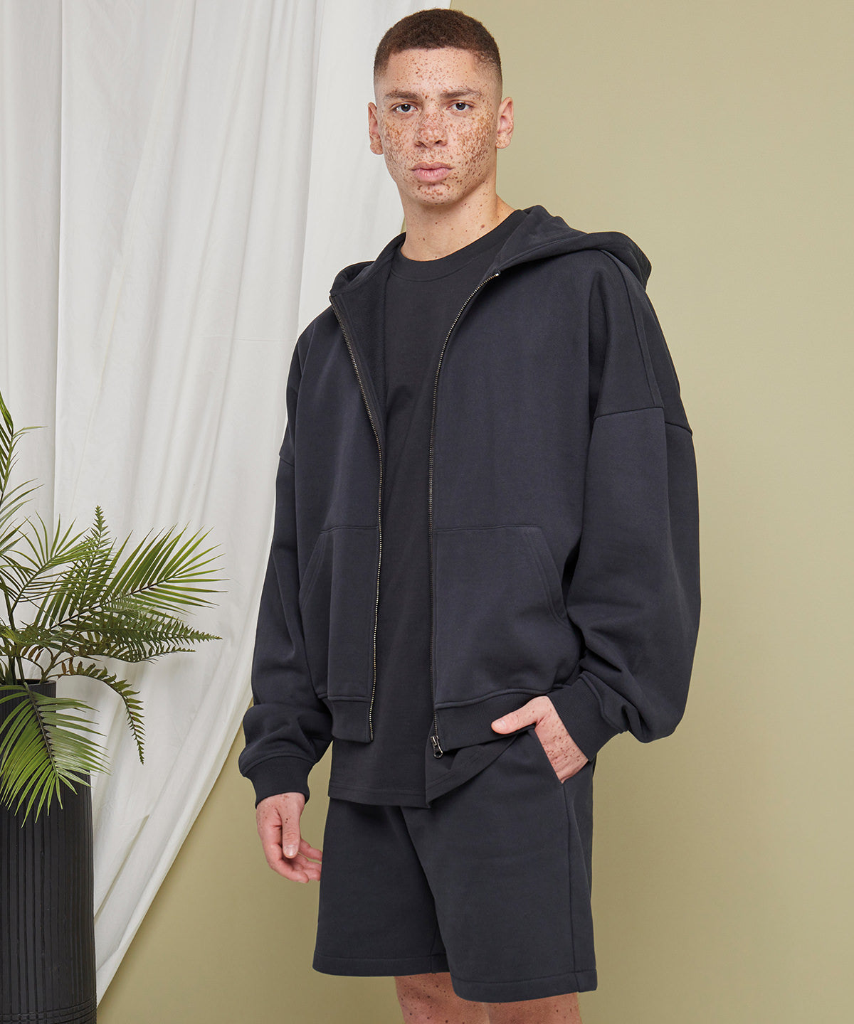 90s Oversized Zip Hoodie for Men