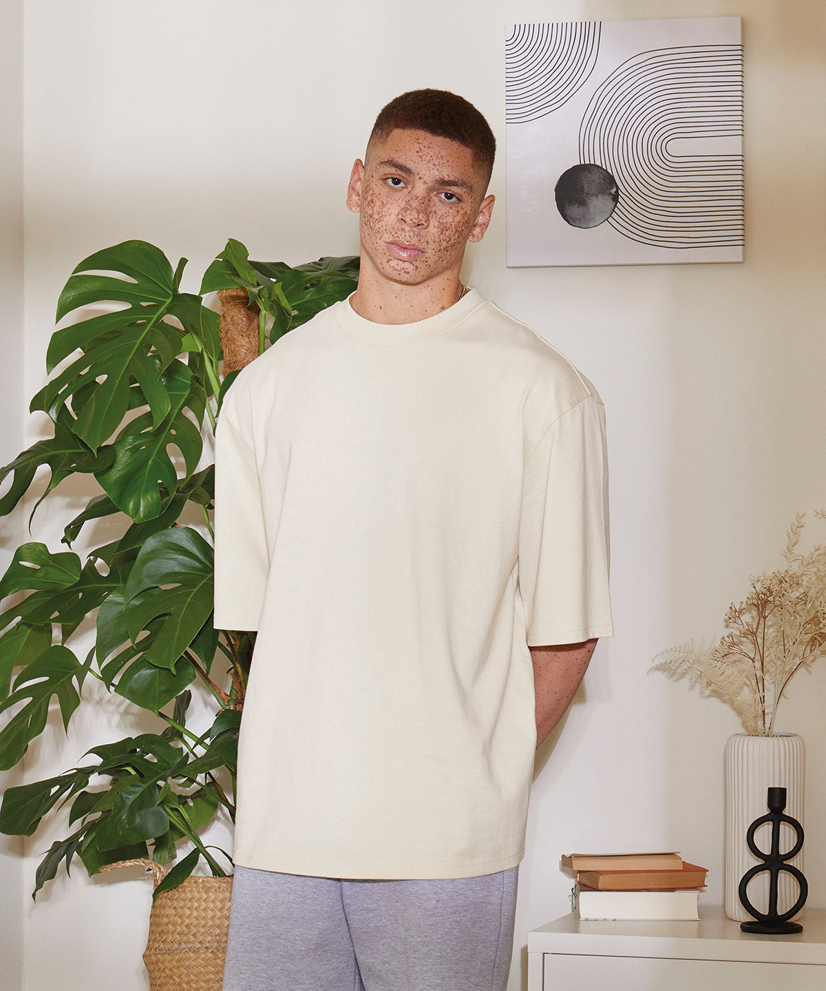Comfortable Oversized Sleeve Tee for Men Cotton TShirt