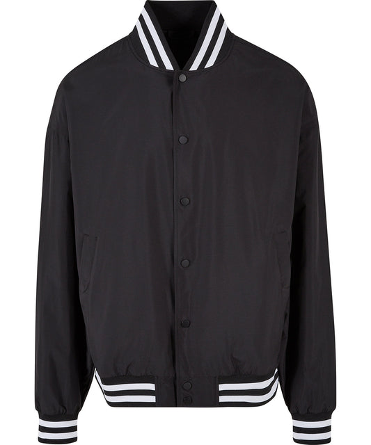 Mens Light College Jacket with Striped StandUp Collar