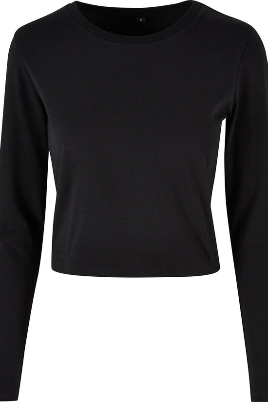 Womens Cropped Long Sleeve TShirts in Cotton Blend