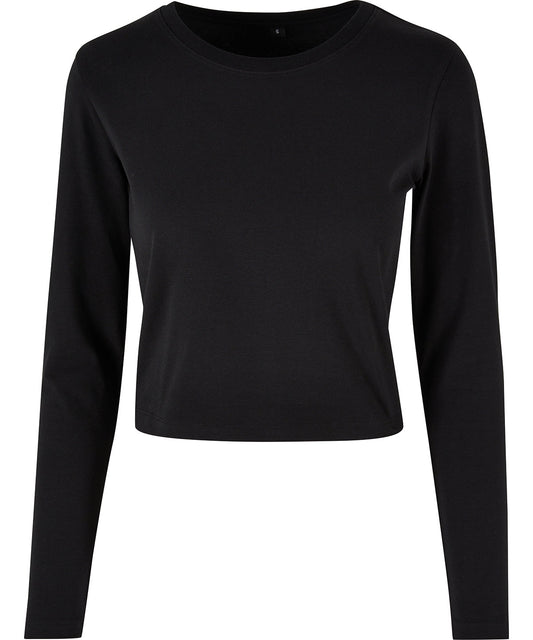 Womens Cropped Long Sleeve TShirts in Cotton Blend