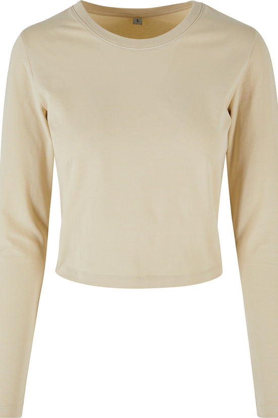 Womens Cropped Long Sleeve TShirts in Cotton Blend