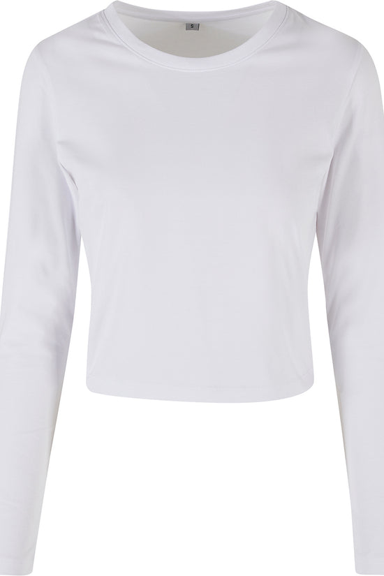 Womens Cropped Long Sleeve TShirts in Cotton Blend