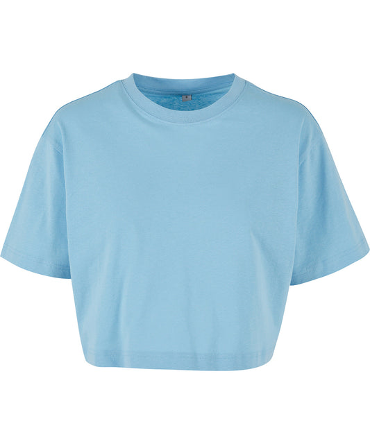 Sporty Oversized Womens Short Tee with Wide Sleeves