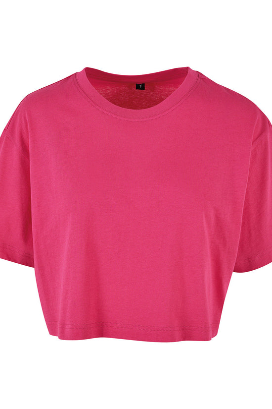 Sporty Oversized Womens Short Tee with Wide Sleeves