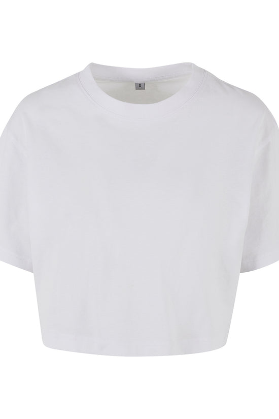 Sporty Oversized Womens Short Tee with Wide Sleeves