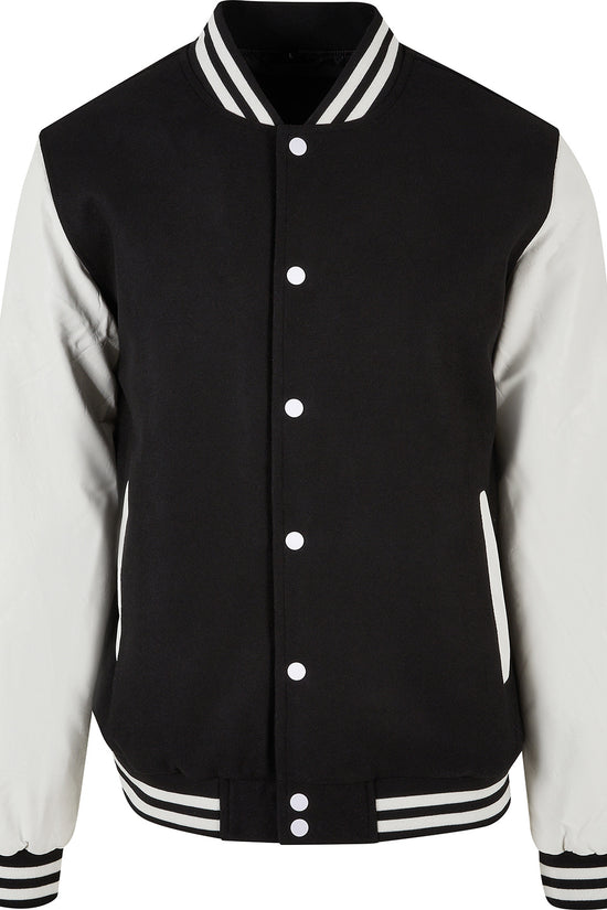 Mens Retro College Jacket with Contrasting Sleeves