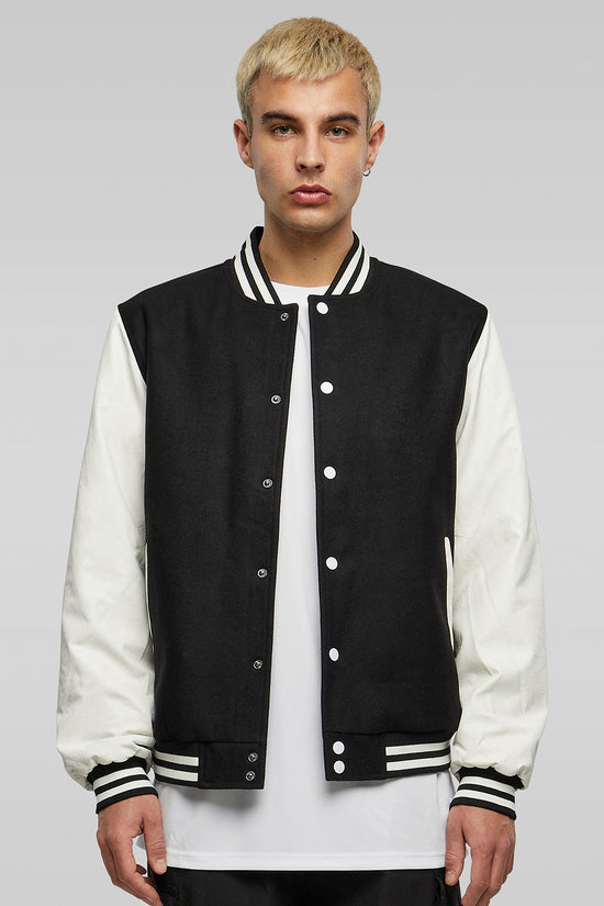 Mens Retro College Jacket with Contrasting Sleeves