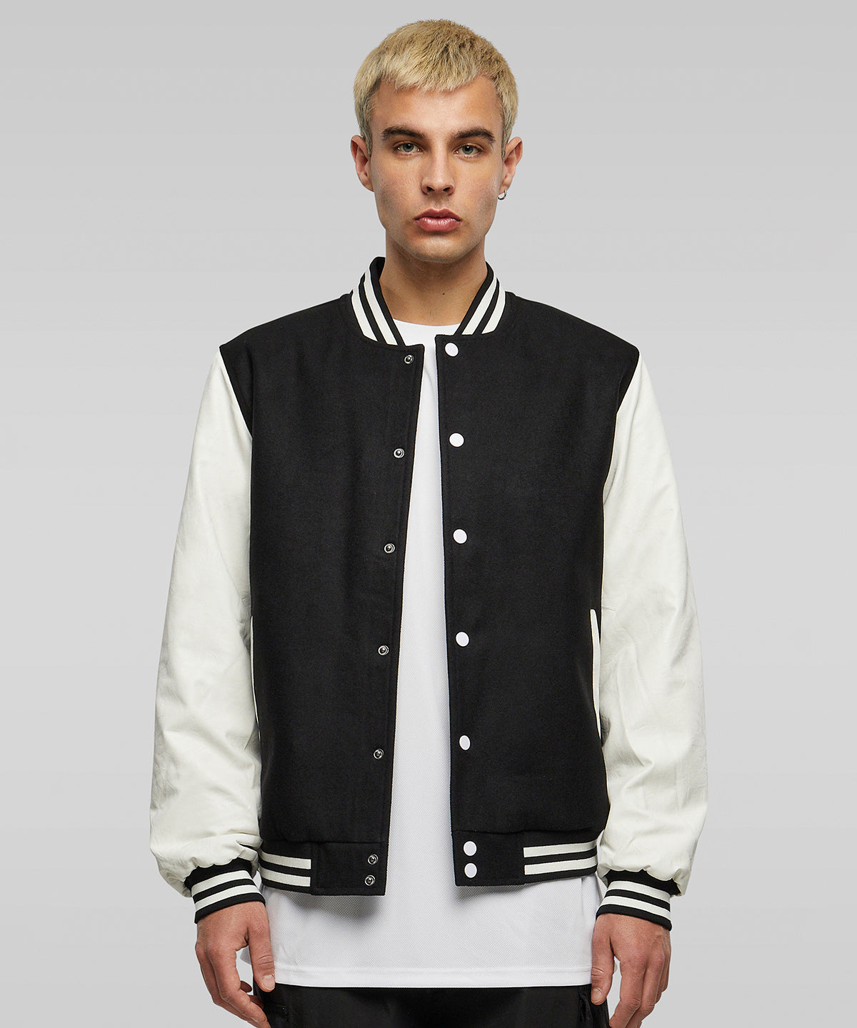 Mens Retro College Jacket with Contrasting Sleeves