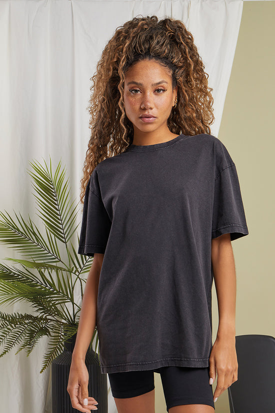 Womens Acid Wash Oversized Tee Female Adult TShirt