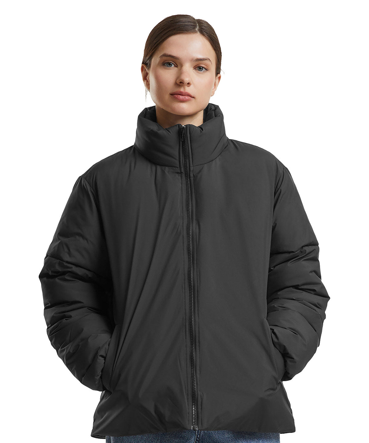 Womens Black Loose Puffer Jacket Winter Style Essential