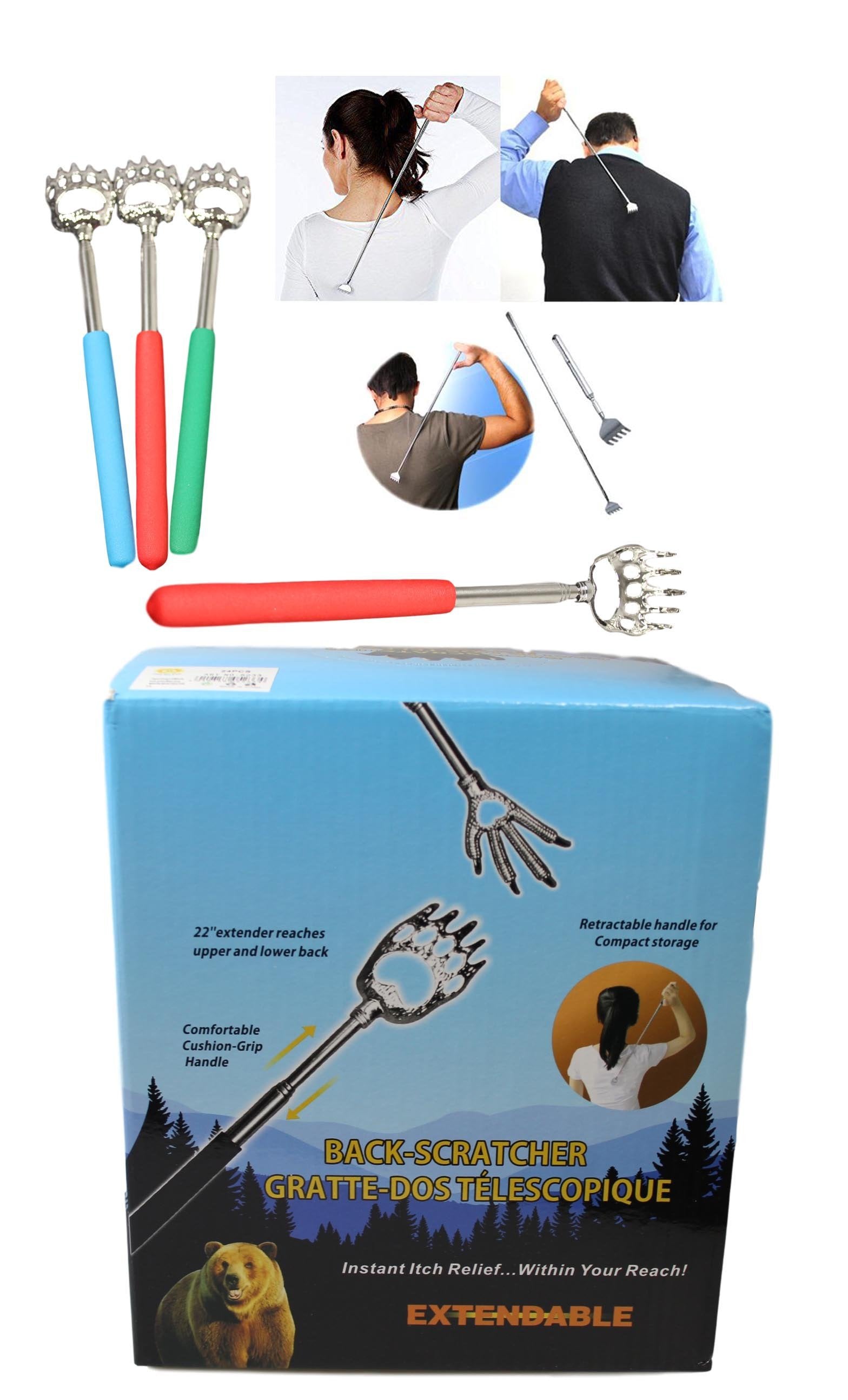 Telescopic Metal Back Scratcher with Eagle Claw Design 3 Colors