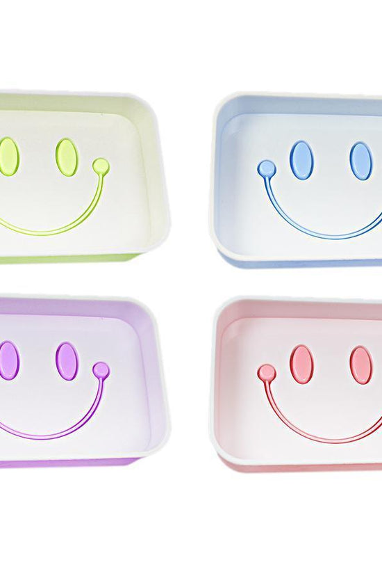 Colorful Smiley Face Soap Dish Holder Assorted Colors