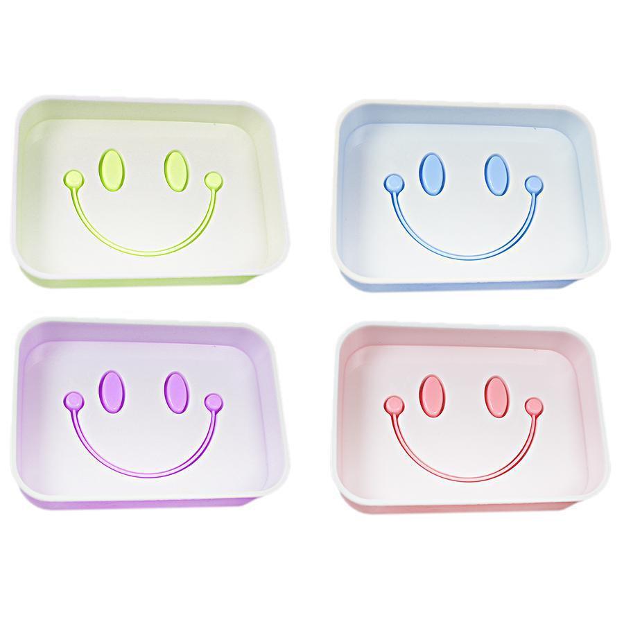 Colorful Smiley Face Soap Dish Holder Assorted Colors