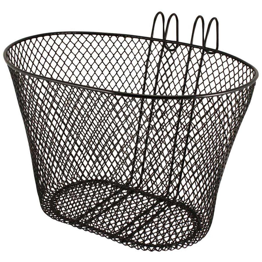 Stylish Black Metal Bicycle Basket 22x26 cm