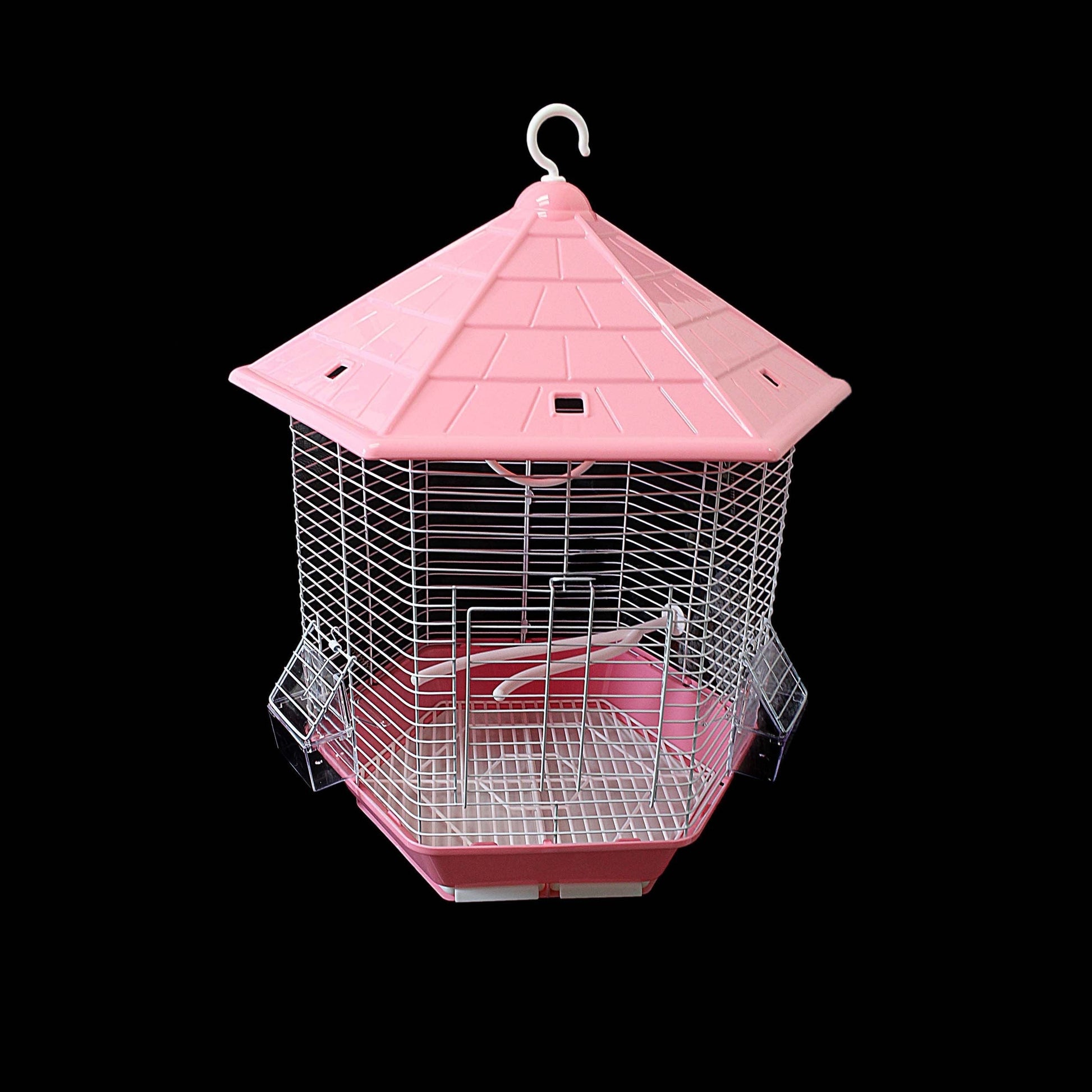 Hexagon Metal Bird Cage for Budgies Finches and Canaries Indoor 26 x 30 cm