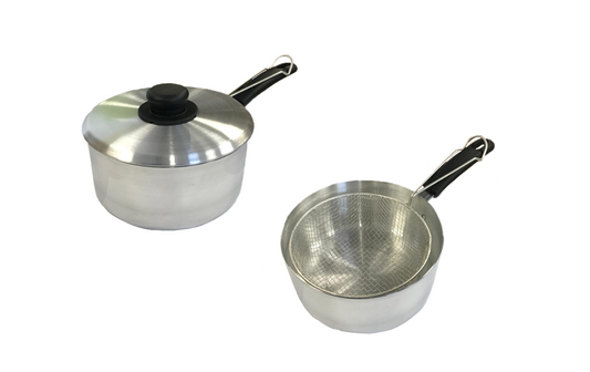 8Inch Silver Chips Pan with Frying Basket