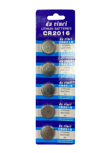 CR2016 Lithium 3V Coin Battery Pack of 5