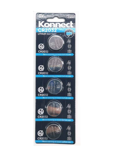 Konnect CR2032 Lithium Batteries 5Pack